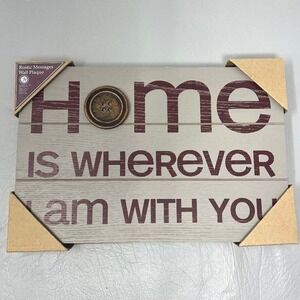 Home is Wherever I am With You Sign‎ Wall Hanging Rustic Farmhouse Decor
